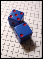 Dice : Dice - 6D - Pair Blue With Red Pips